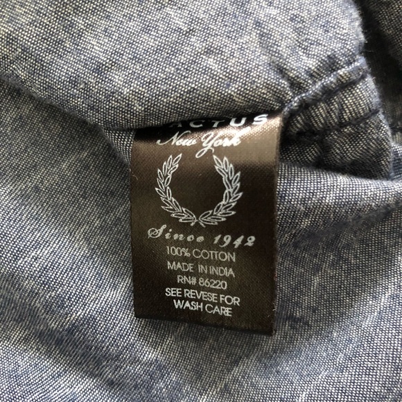 DENIM & FLOWER slim fit button down stripe shirt L - Picture 8 of 10